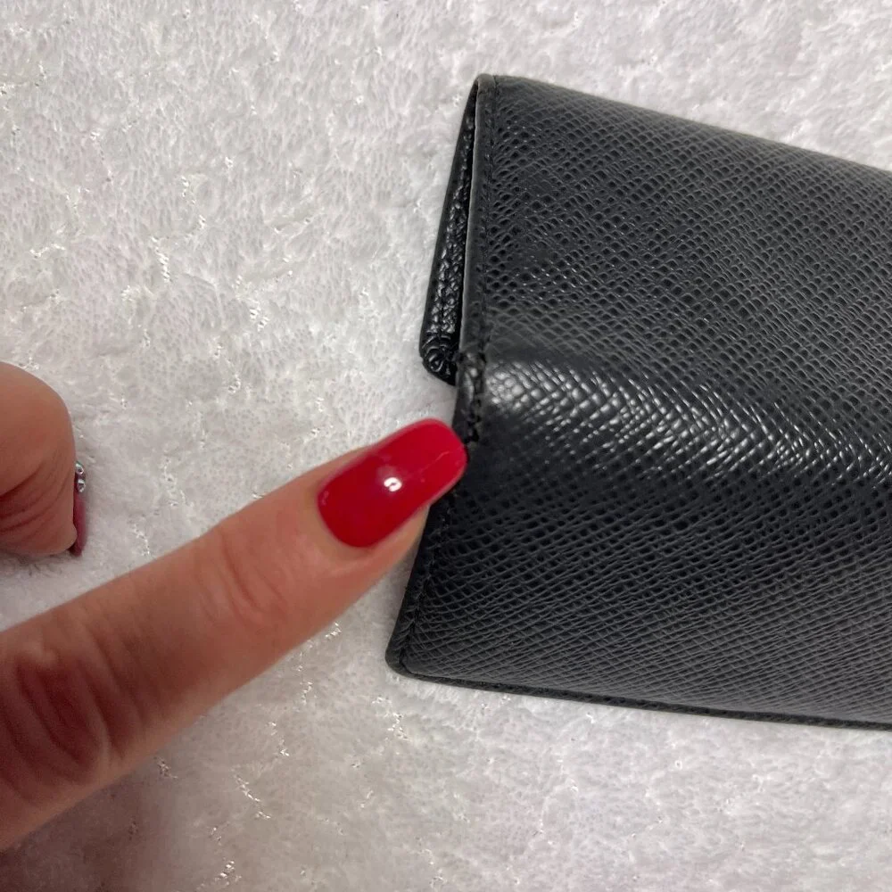 Louis Vuitton 4 Gray Multicle Taiga Black Key Case Ardoise